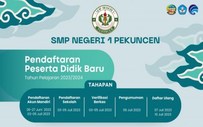 INFORMASI PPDB SMP NEGERI 1 PEKUNCEN TAHUN PELAJARAN 2023/2024